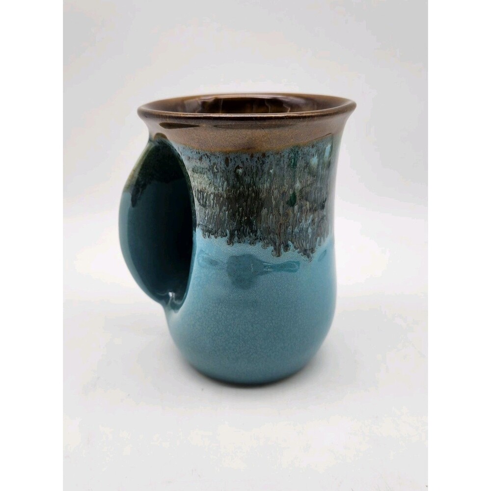Neher Ocean Tide Left Handwarmer Mug Clay in Motion 2014 Signed Coffee Tea